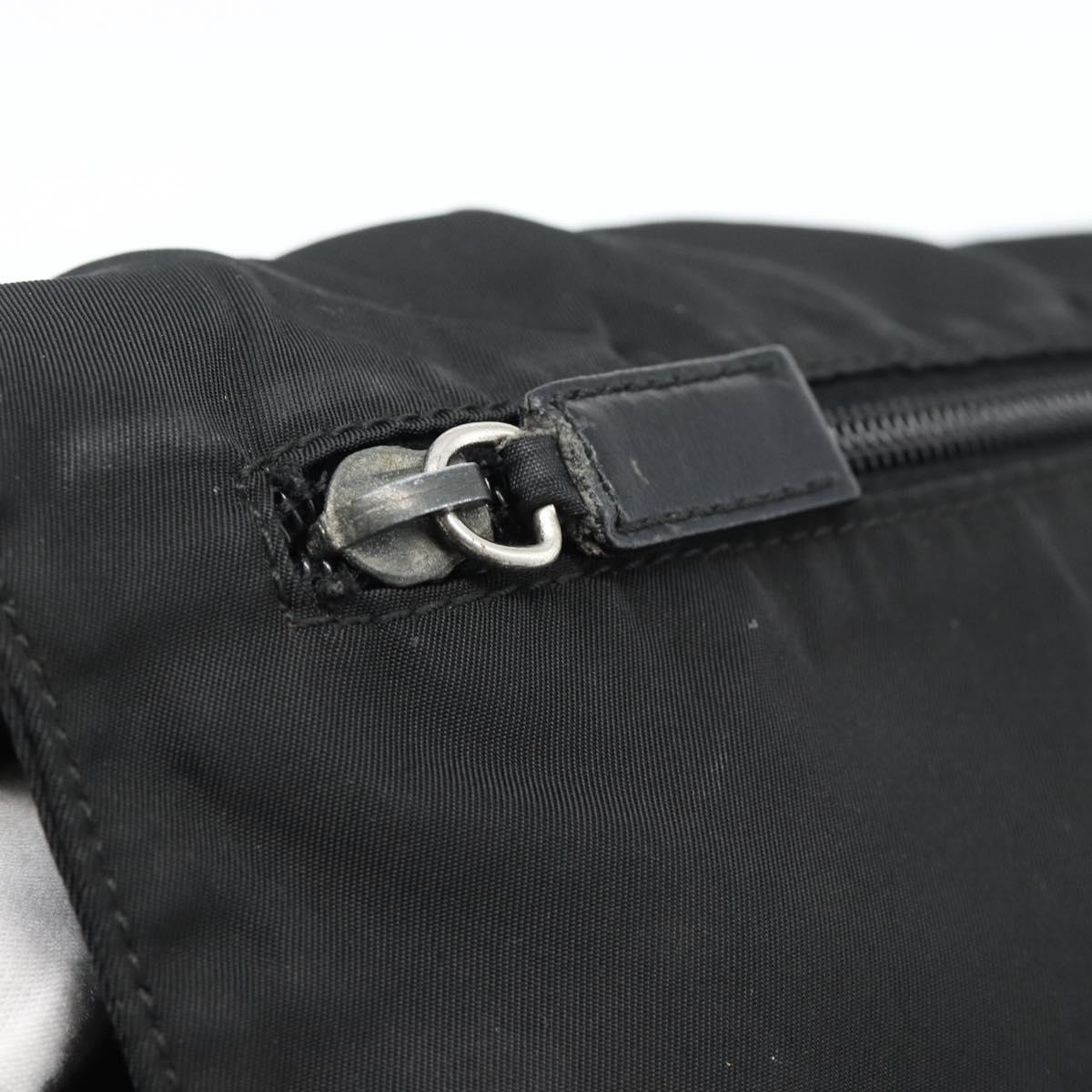 PRADA Shoulder Bag Nylon Black Silver Auth ka4660A