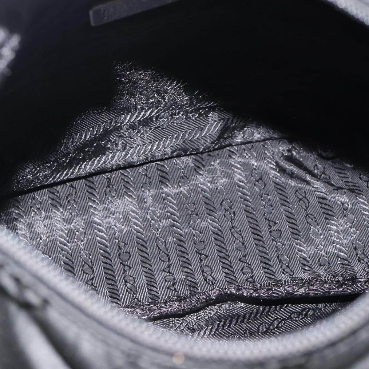 PRADA Shoulder Bag Nylon Black Silver Auth ka4660A