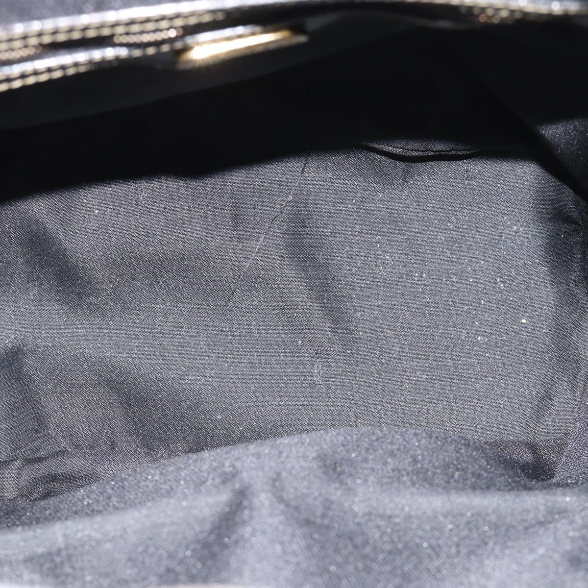 FENDI Pecan Canvas Backpack PVC Black Brown gold Auth ka4662