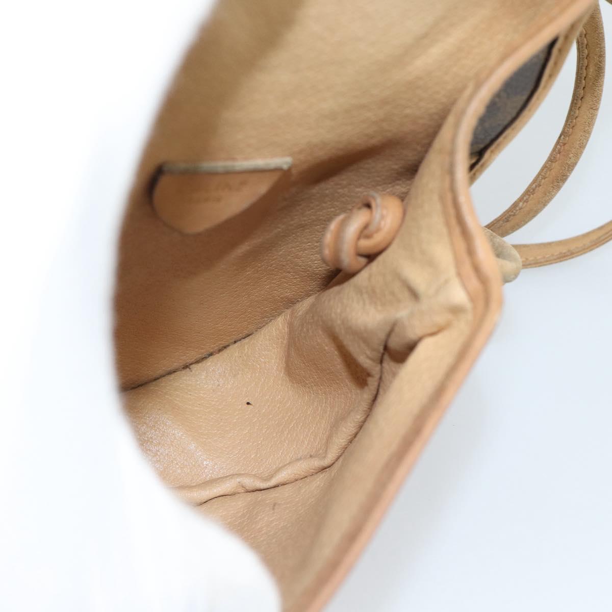 CELINE Macadam Canvas Shoulder Bag PVC Leather Brown Gold Auth ka4664