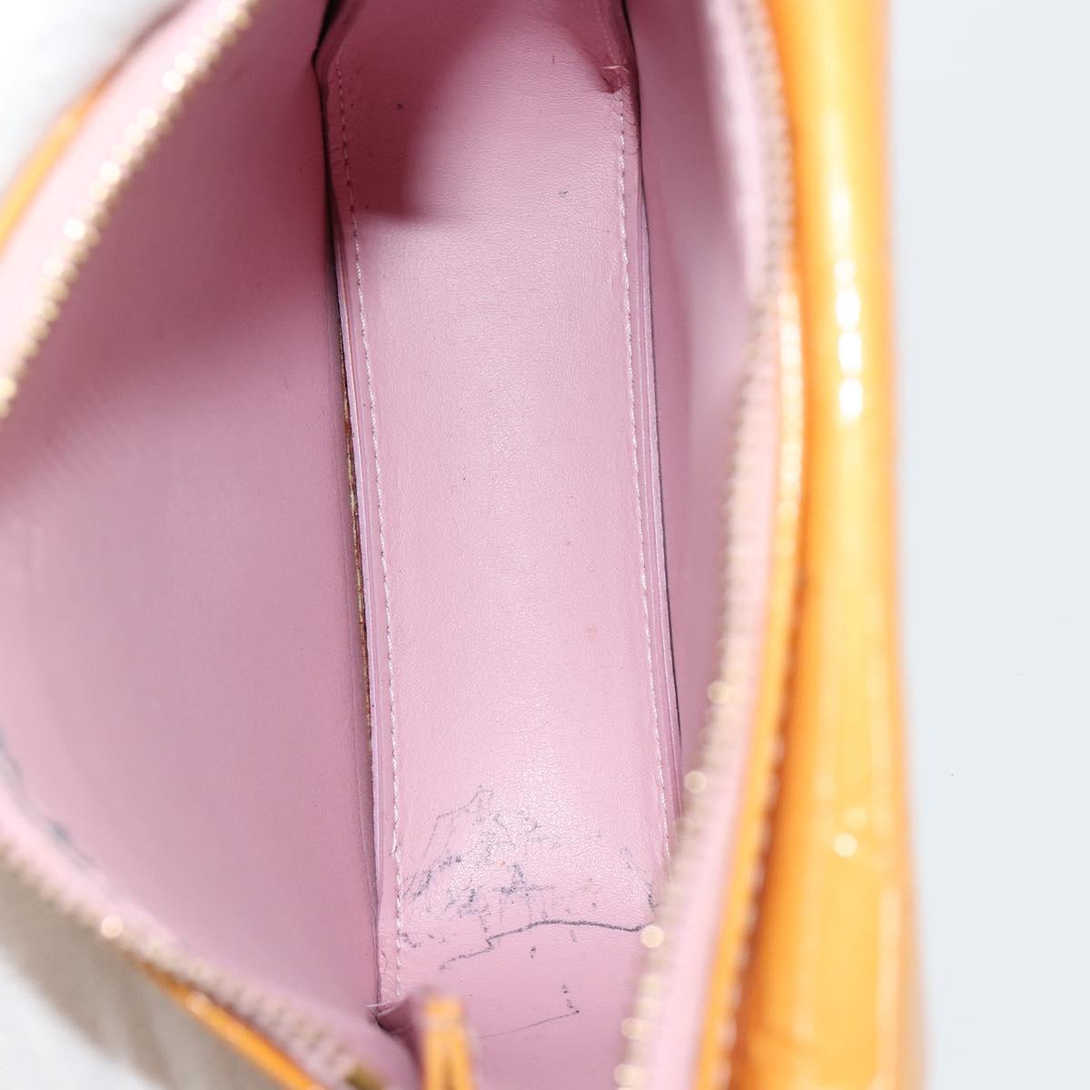 LOUIS VUITTON Monogram Vernis Motto Pouch Marshmallow Pink M91312 Auth ka4665