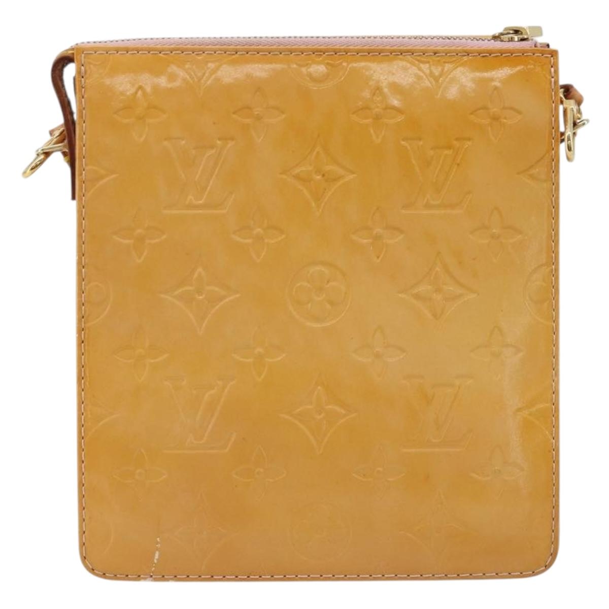 LOUIS VUITTON Monogram Vernis Motto Pouch Marshmallow Pink M91312 Auth ka4665