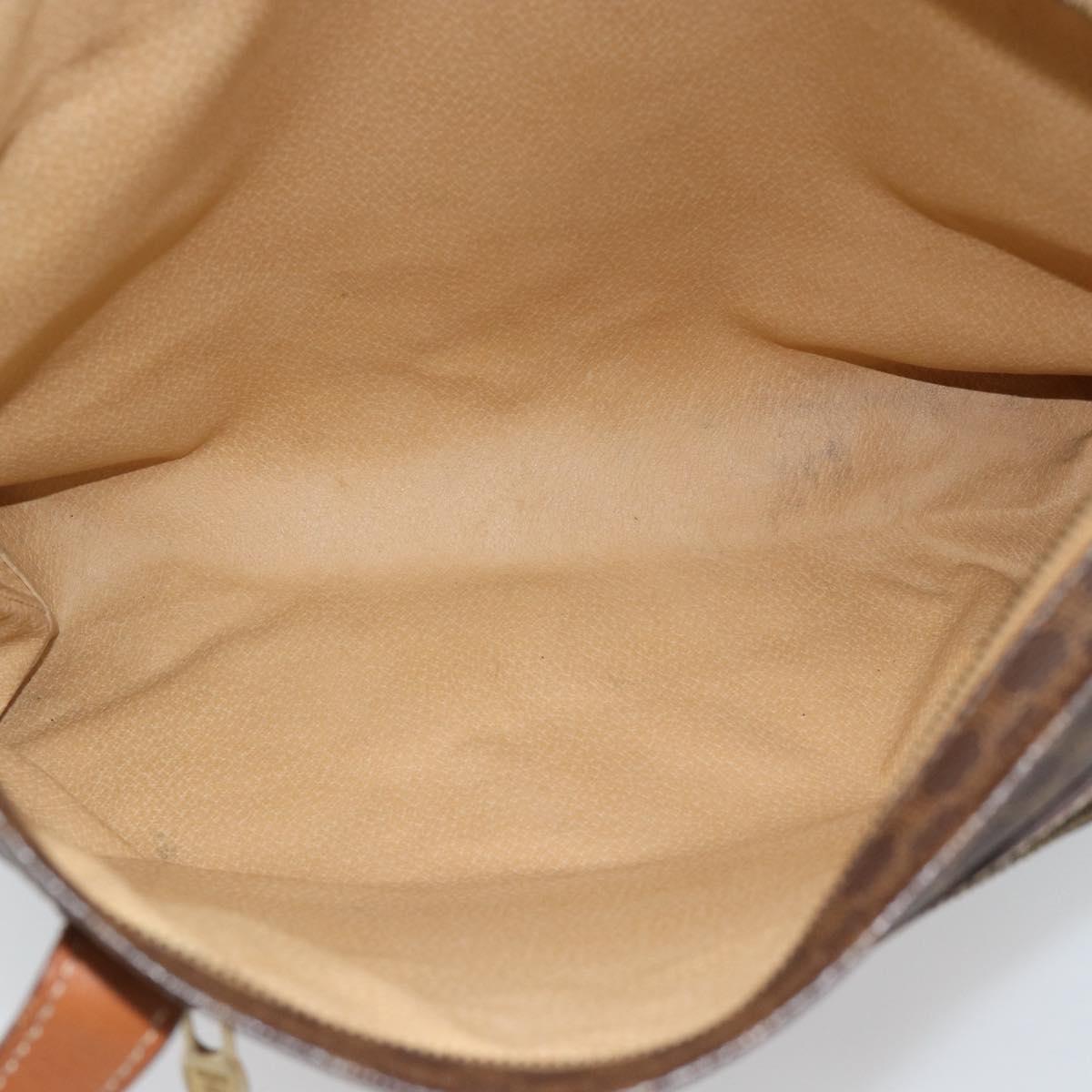 CELINE Macadam Canvas Tote Bag PVC Leather Brown Gold Auth ka4675