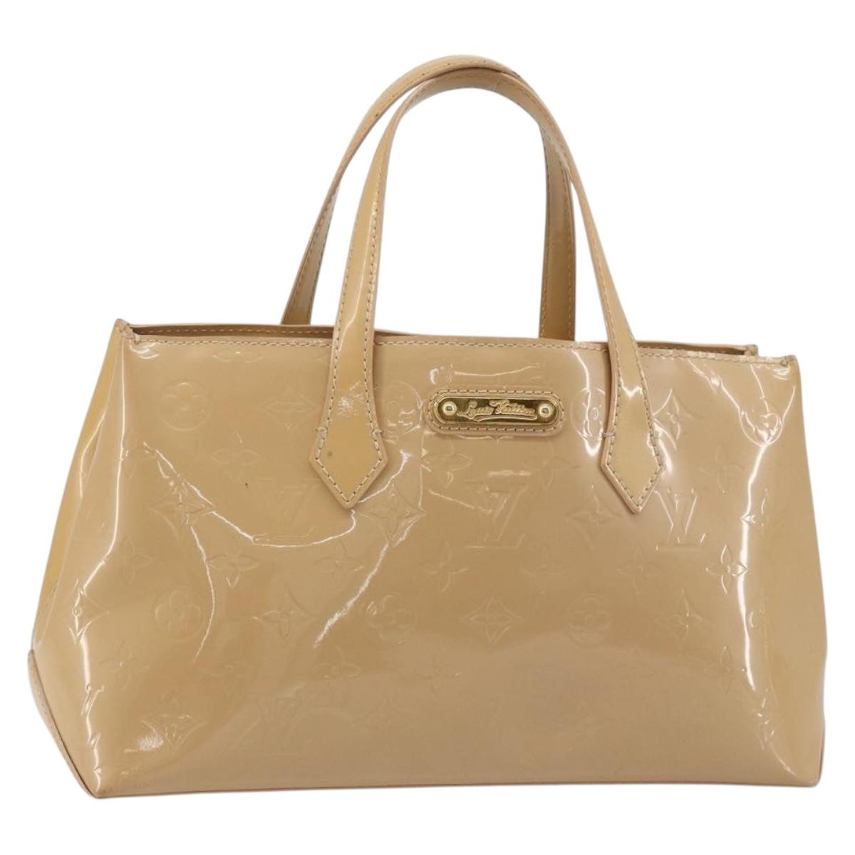LOUIS VUITTON Vernis Wilshire PM Hand Bag Rose Flow Lantern M91642 Auth ka4676A