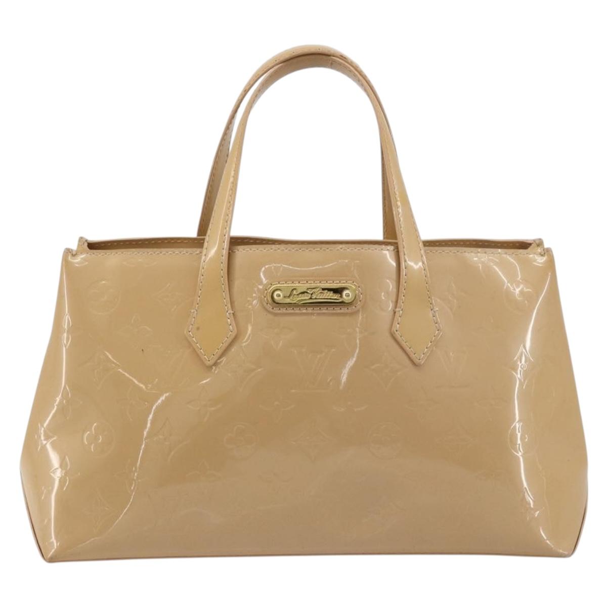 LOUIS VUITTON Vernis Wilshire PM Hand Bag Rose Flow Lantern M91642 Auth ka4676A