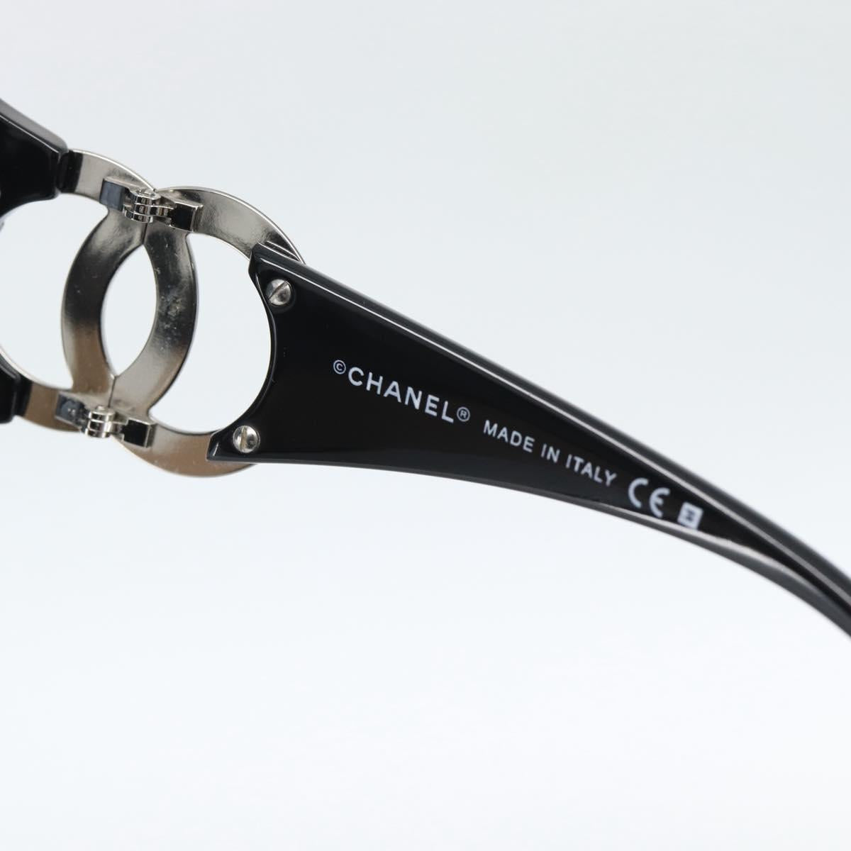CHANEL Sunglasses plastic Black CC Auth ka4678