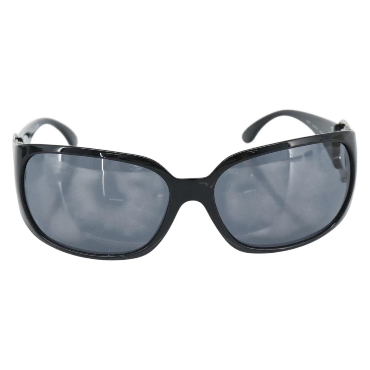 CHANEL Sunglasses plastic Black CC Auth ka4678