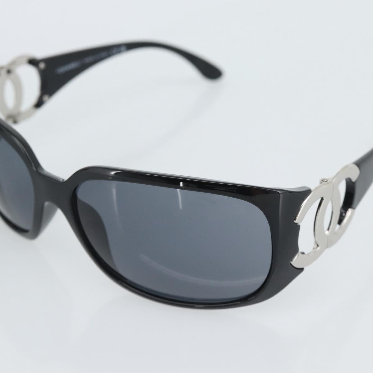 CHANEL Sunglasses plastic Black CC Auth ka4678