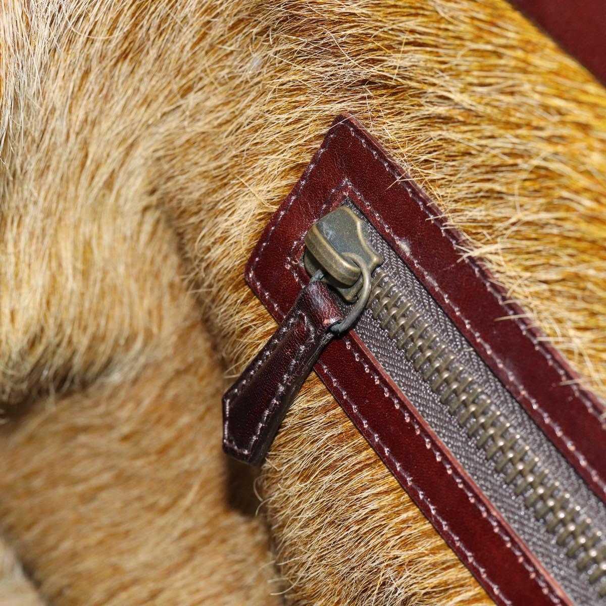 FENDI Peek A Boo Large Hand Bag Leather 2way Beige Auth ka4679