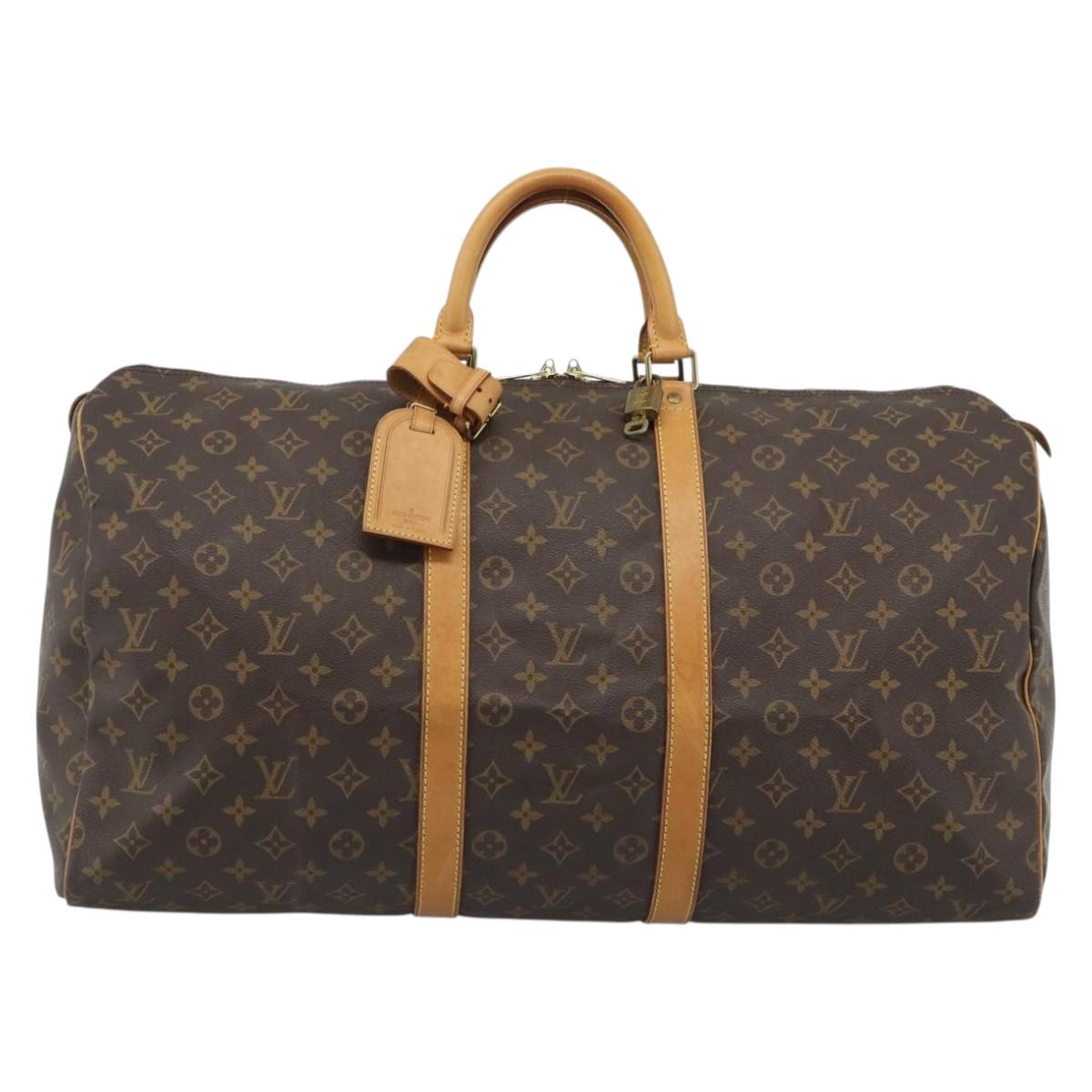 LOUIS VUITTON Monogram Keepall 55 Boston Bag M41424 LV Auth ka4680A