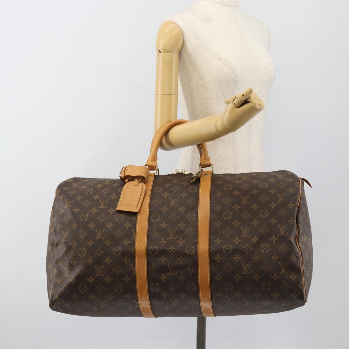 LOUIS VUITTON Monogram Keepall 55 Boston Bag M41424 LV Auth ka4680A