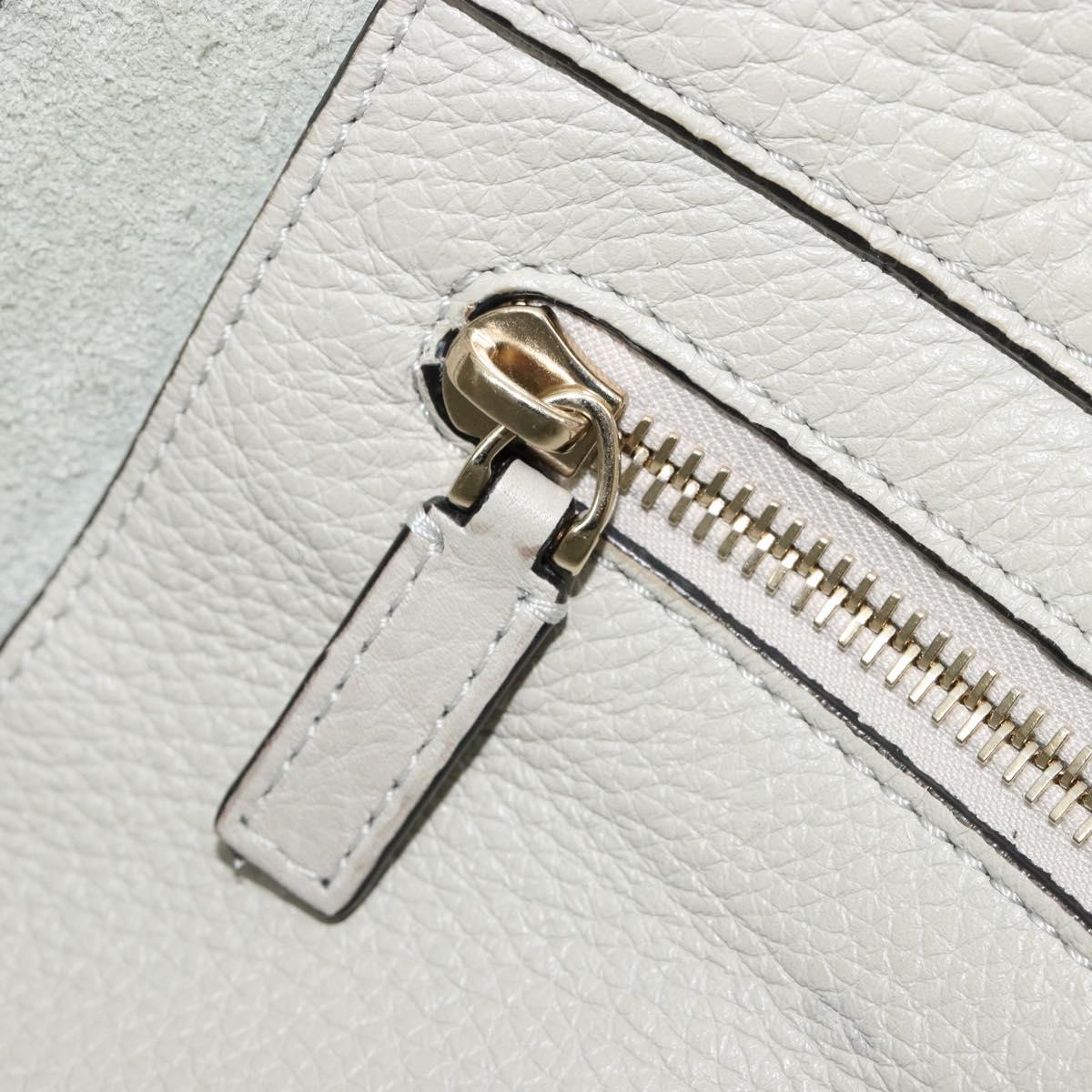 VALENTINO Rock Studs Hand Bag Leather 2way Gray Gold Auth ka4689A