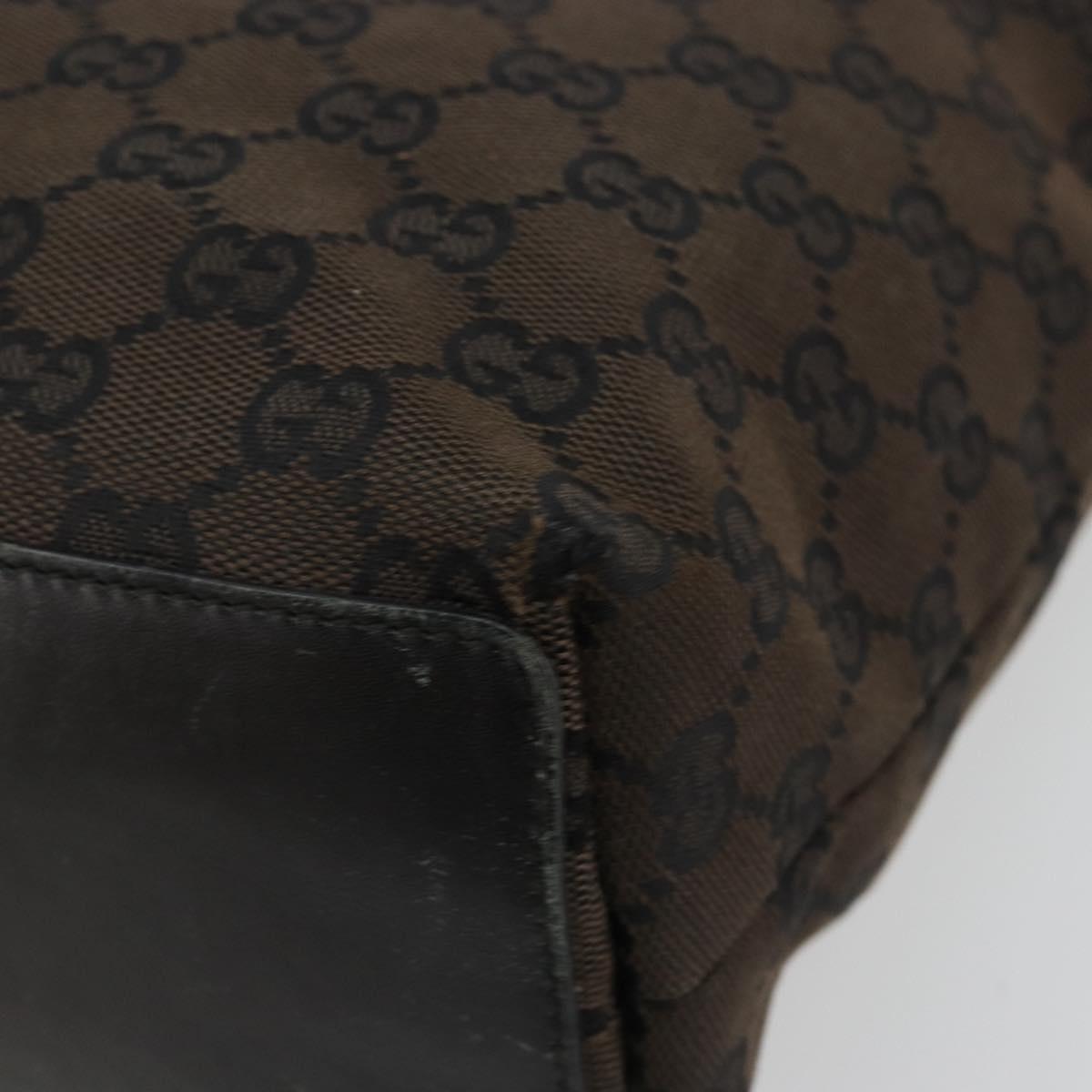 GUCCI GG Canvas Hand Bag Black Gold 002 1099 Auth ka4695