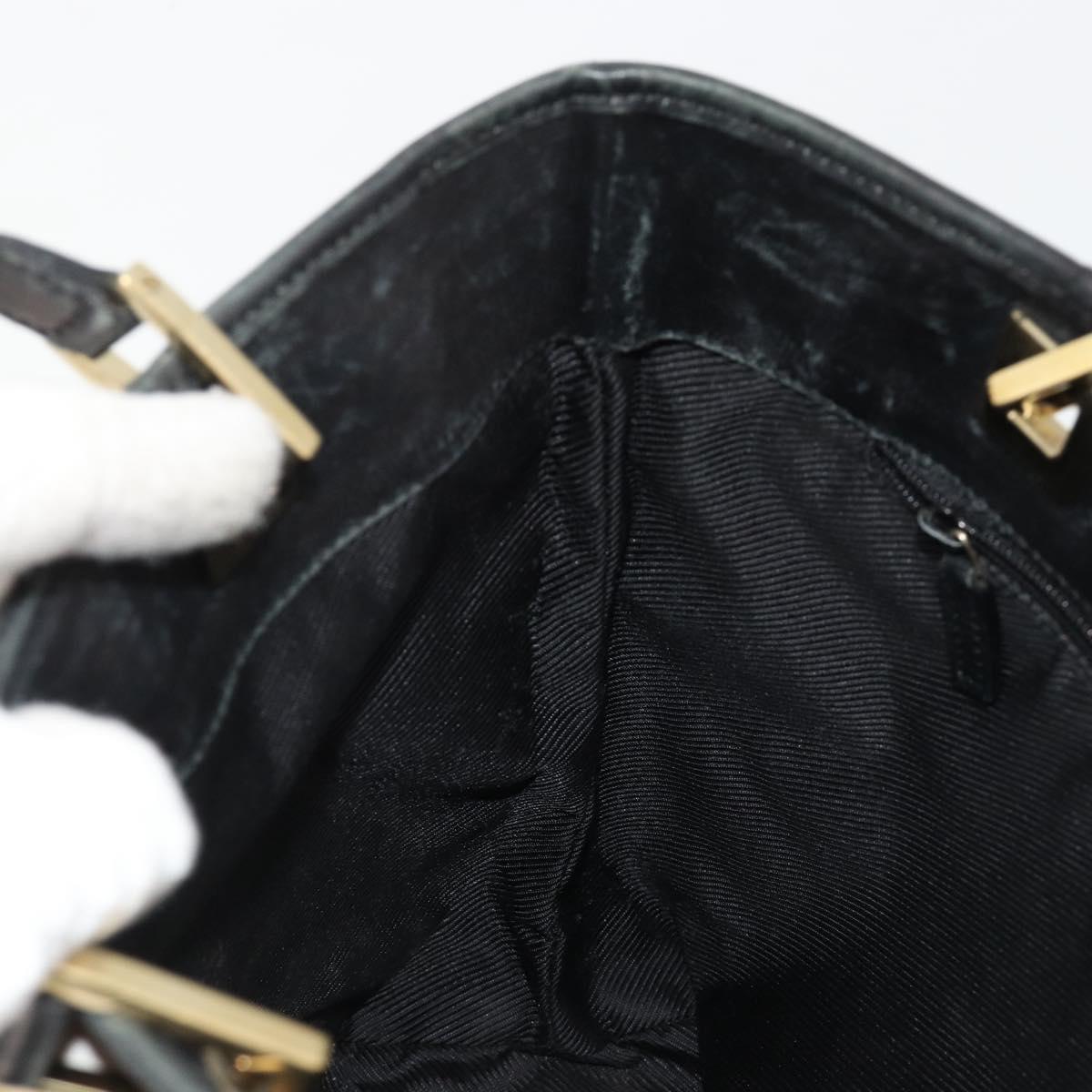 GUCCI GG Canvas Hand Bag Black Gold 002 1099 Auth ka4695