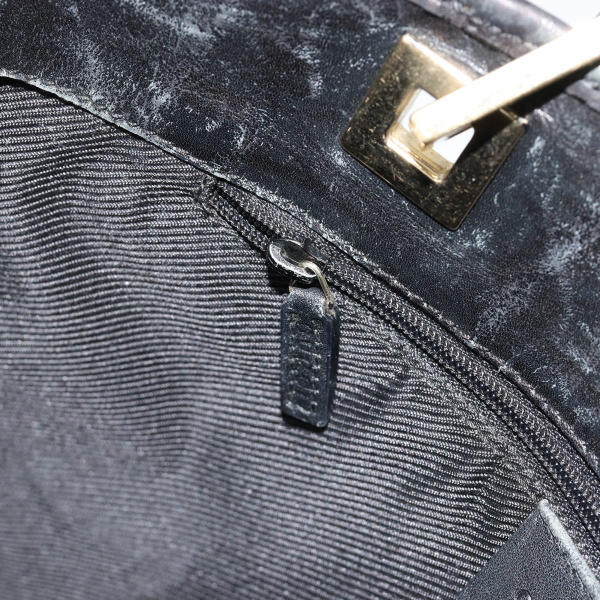GUCCI GG Canvas Hand Bag Black Gold 002 1099 Auth ka4695