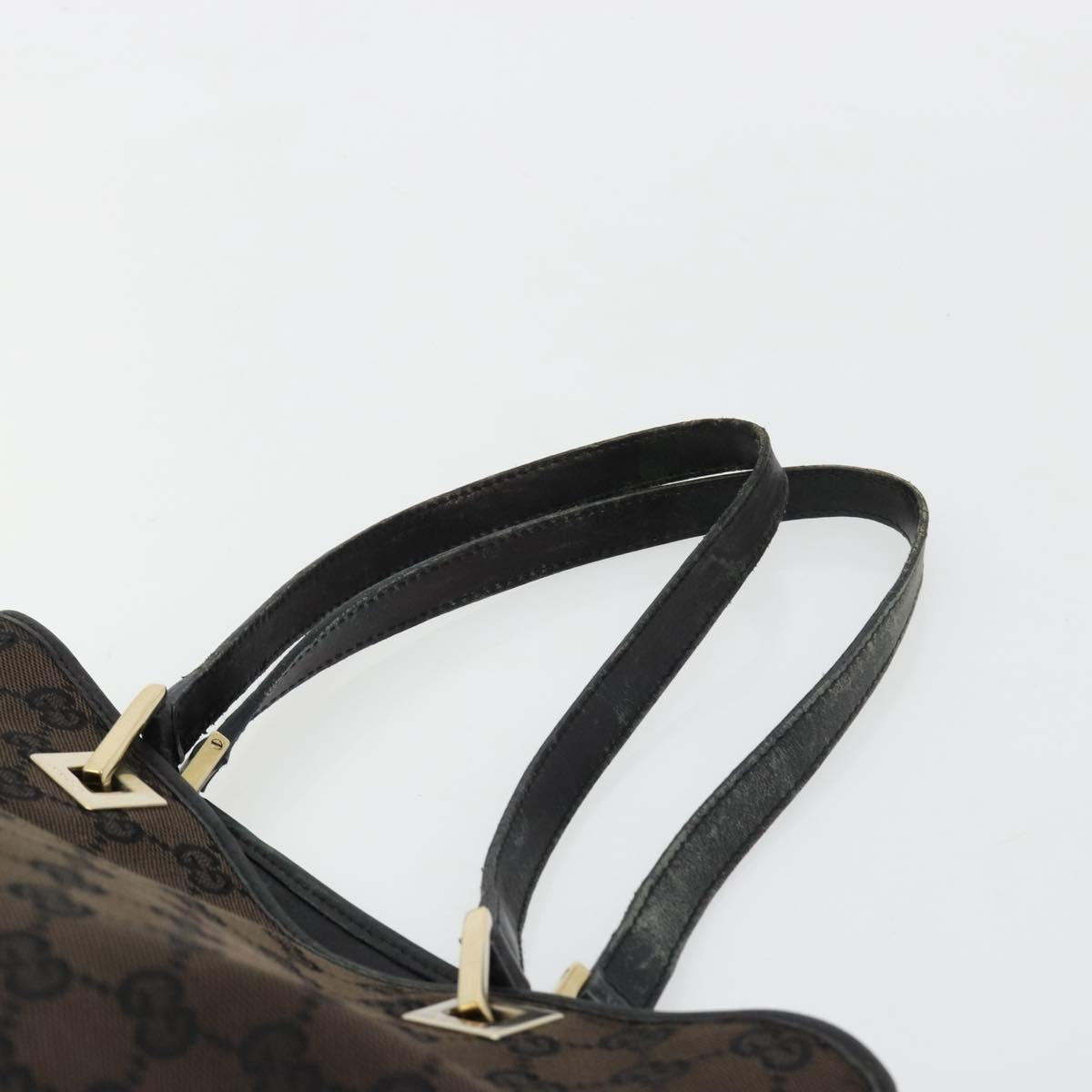 GUCCI GG Canvas Hand Bag Black Gold 002 1099 Auth ka4695