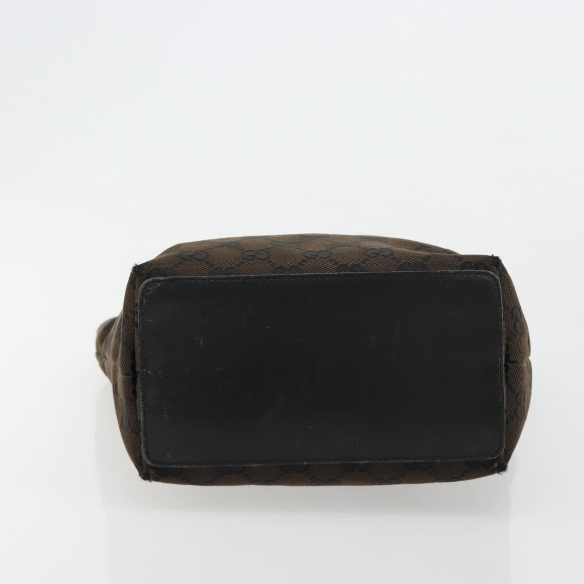 GUCCI GG Canvas Hand Bag Black Gold 002 1099 Auth ka4695