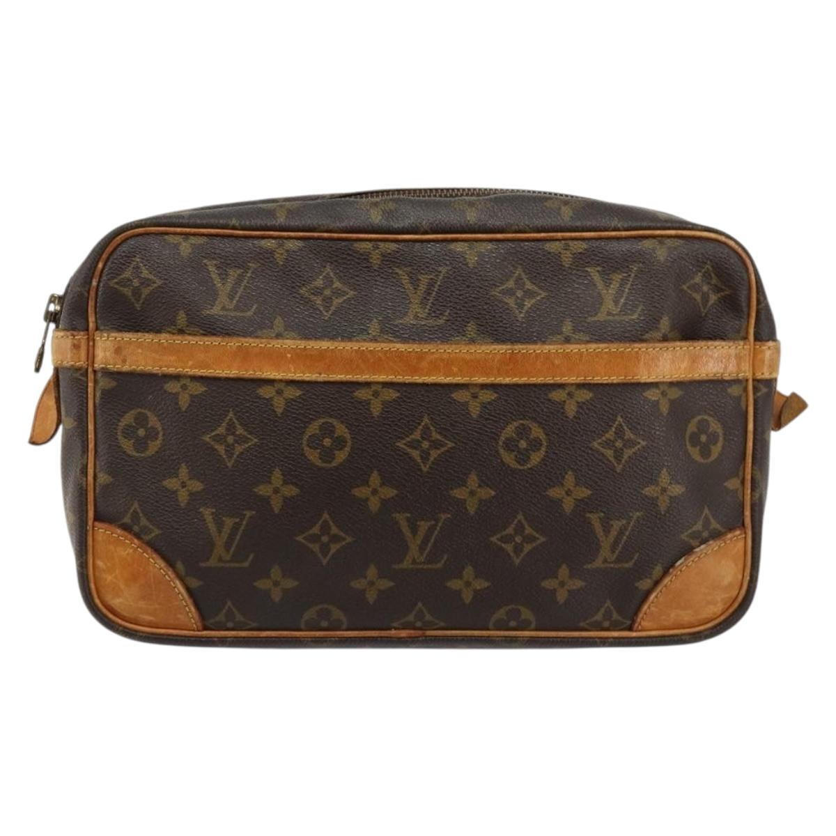 LOUIS VUITTON Monogram Compiegne 28 Clutch Bag M51845 LV Auth ka4698