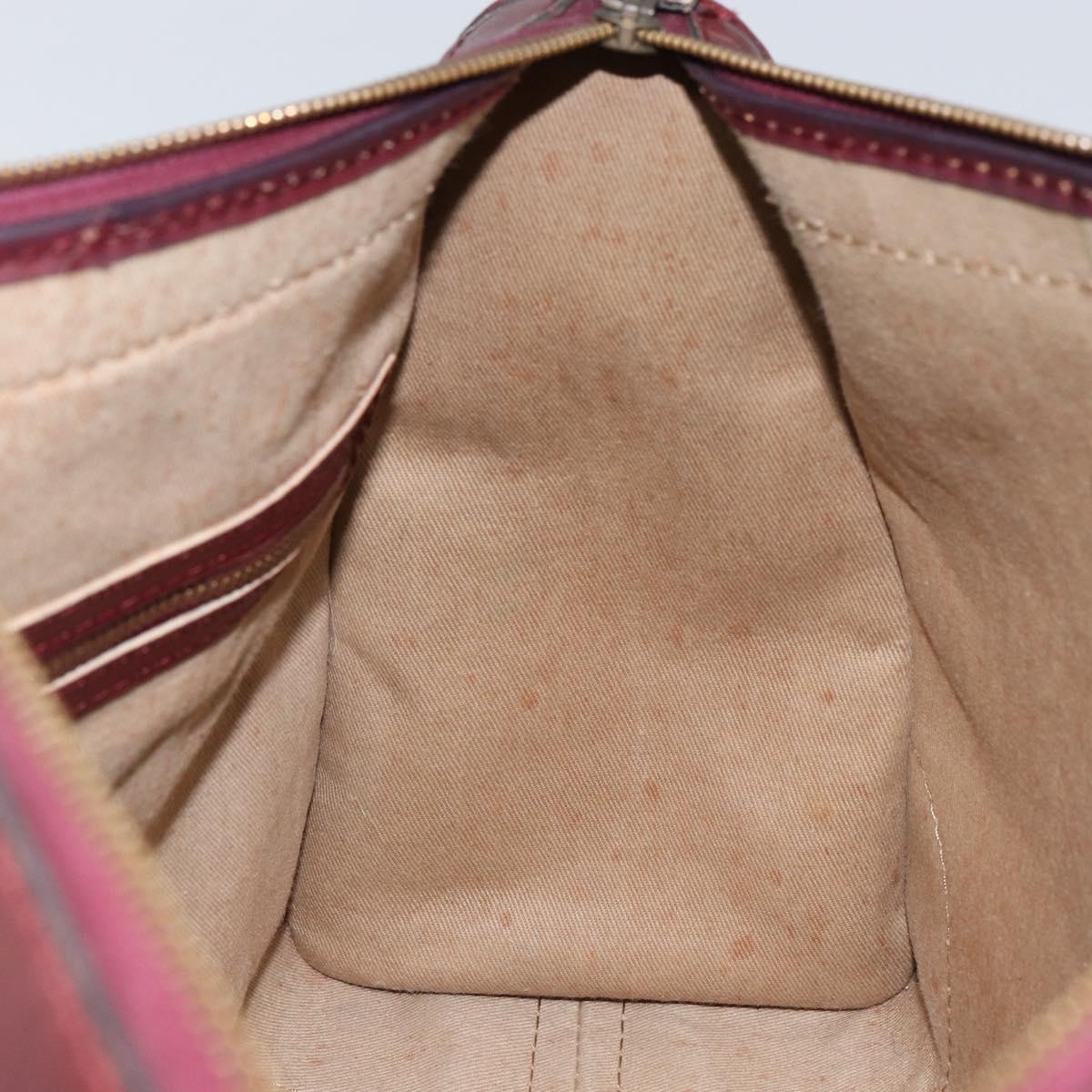 Christian Dior Trotter Canvas Hand Bag Red Gold Auth ka470