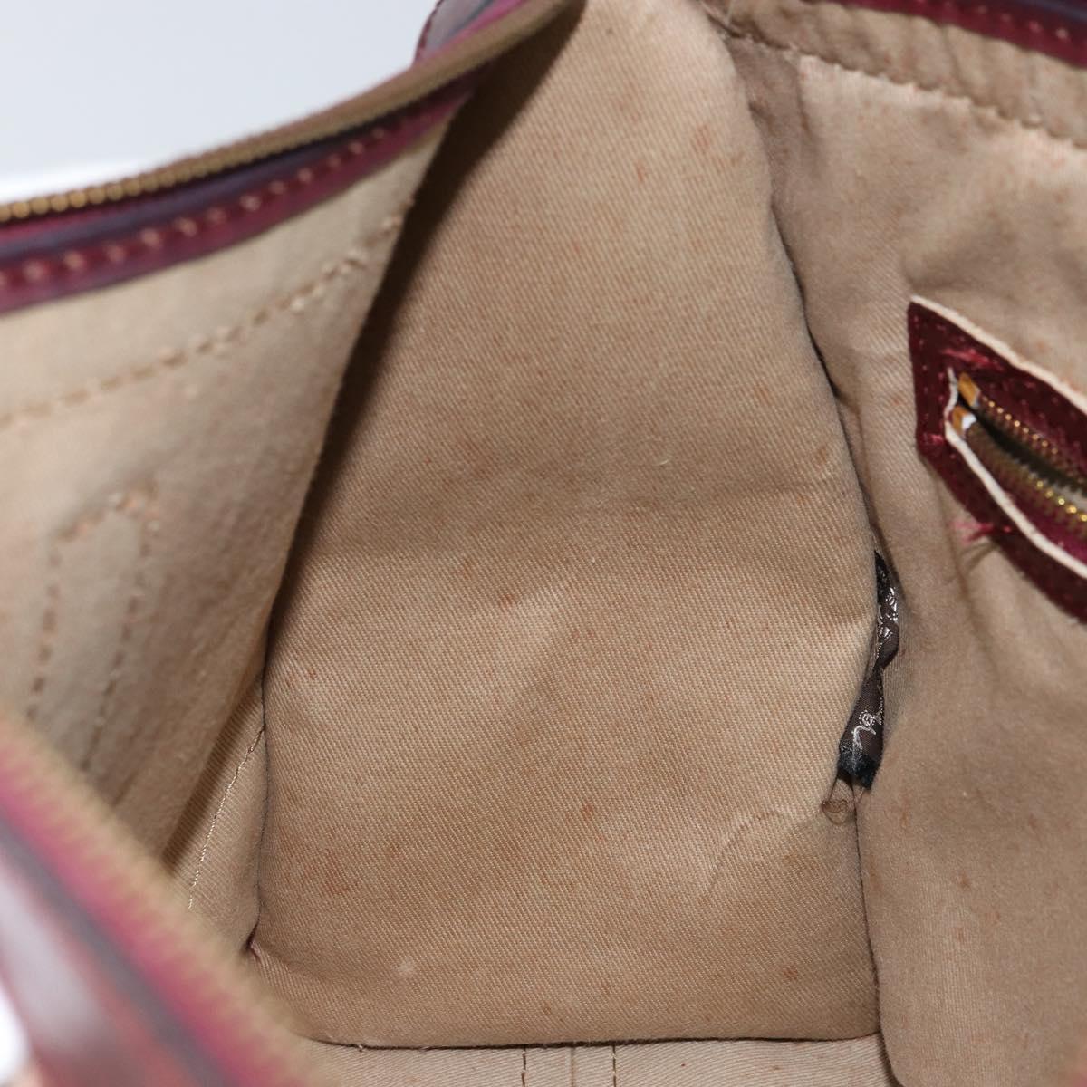 Christian Dior Trotter Canvas Hand Bag Red Gold Auth ka470