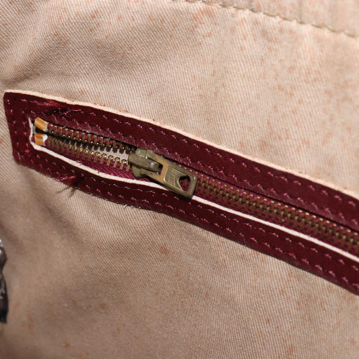 Christian Dior Trotter Canvas Hand Bag Red Gold Auth ka470