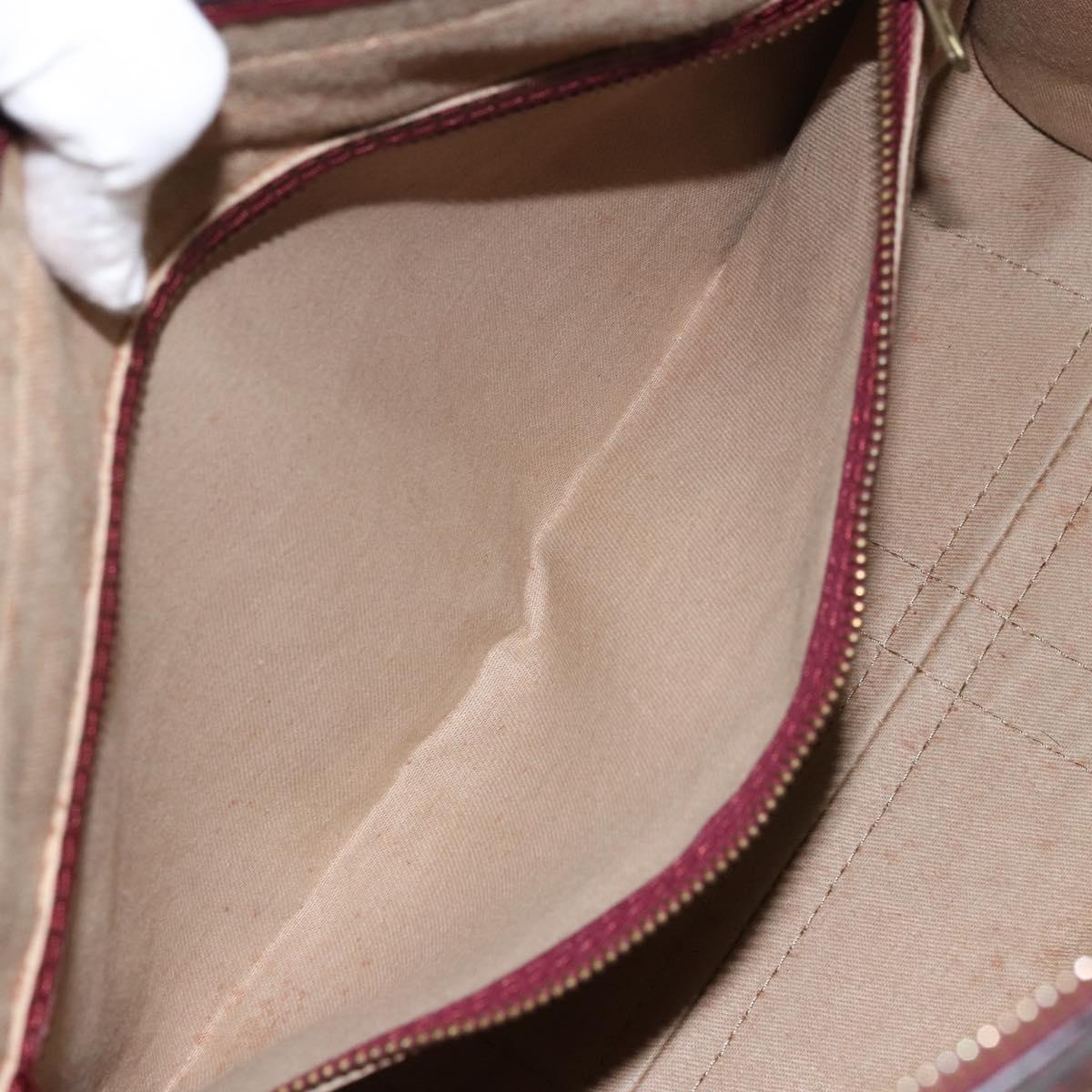 Christian Dior Trotter Canvas Hand Bag Red Gold Auth ka470