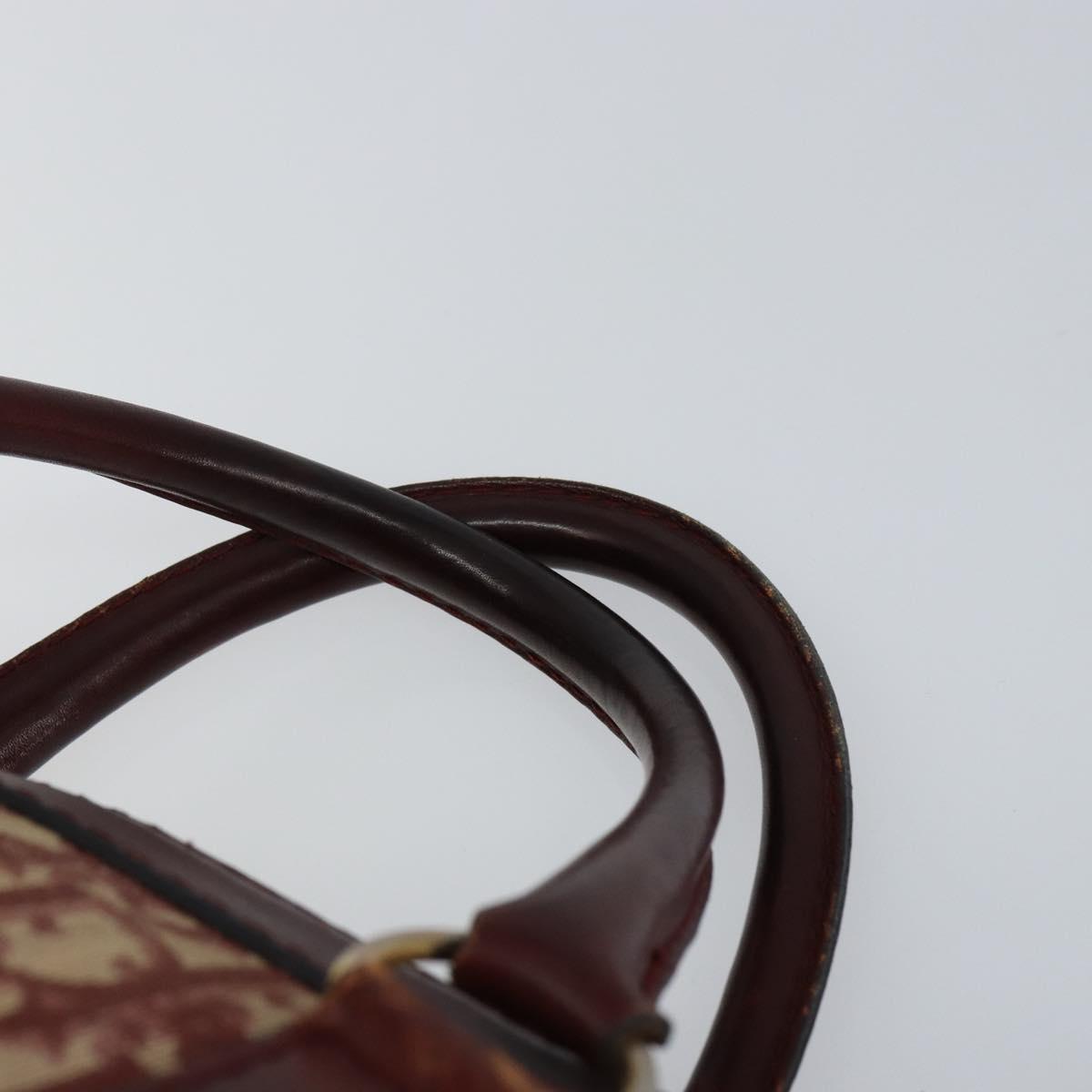 Christian Dior Trotter Canvas Hand Bag Red Gold Auth ka470