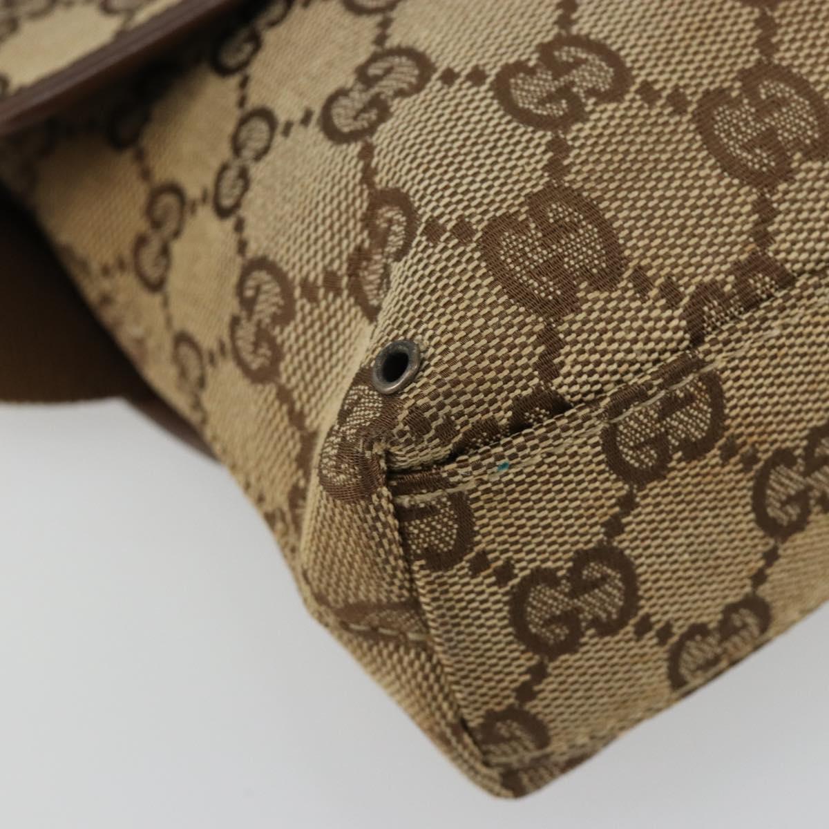 GUCCI GG Canvas Waist bag Beige Silver 92543 Auth ka4700