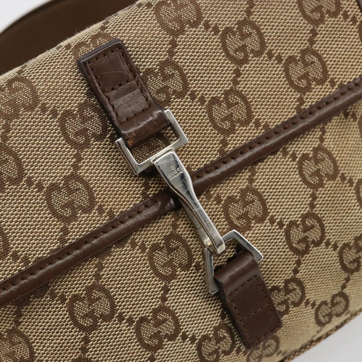 GUCCI GG Canvas Waist bag Beige Silver 92543 Auth ka4700