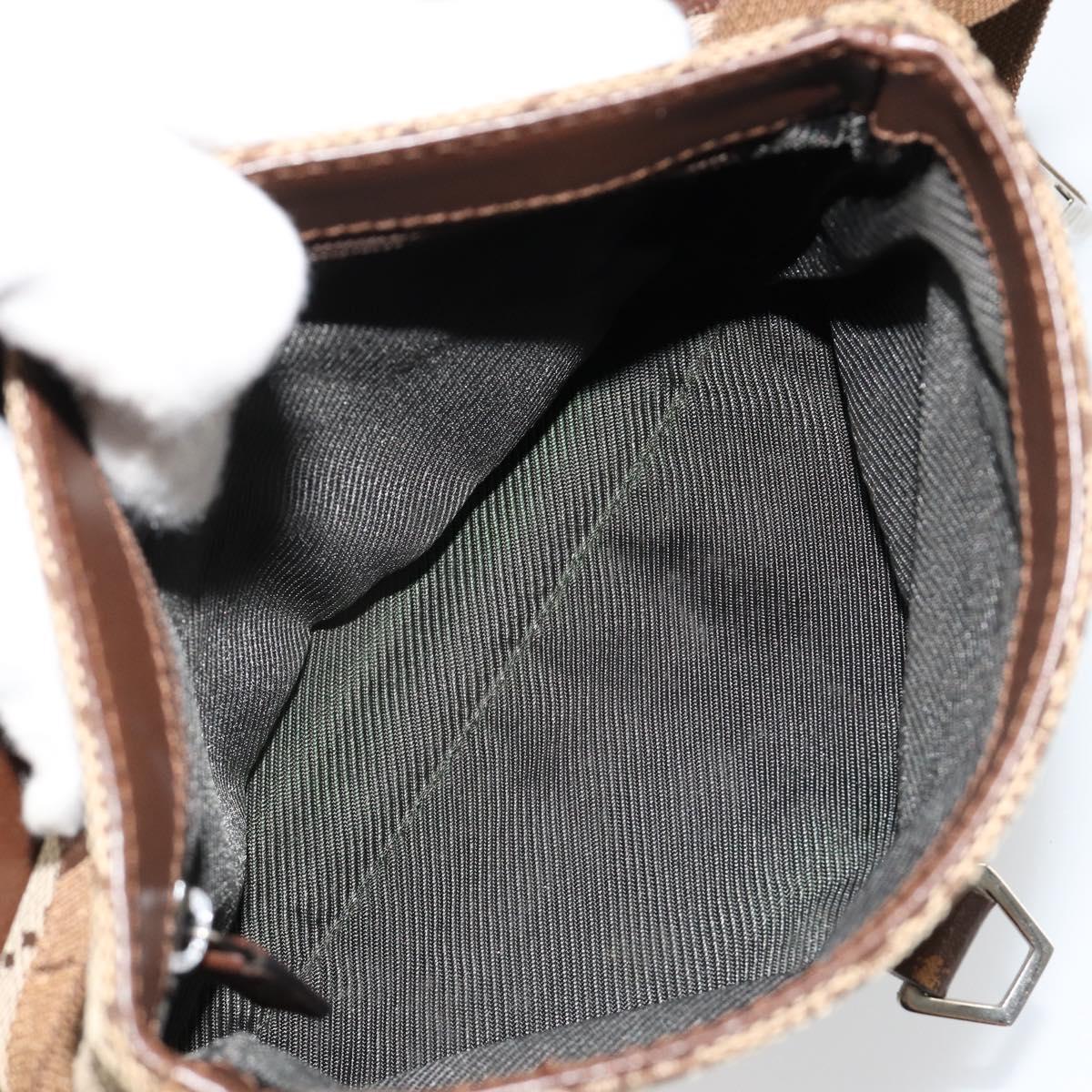 GUCCI GG Canvas Waist bag Beige Silver 92543 Auth ka4700