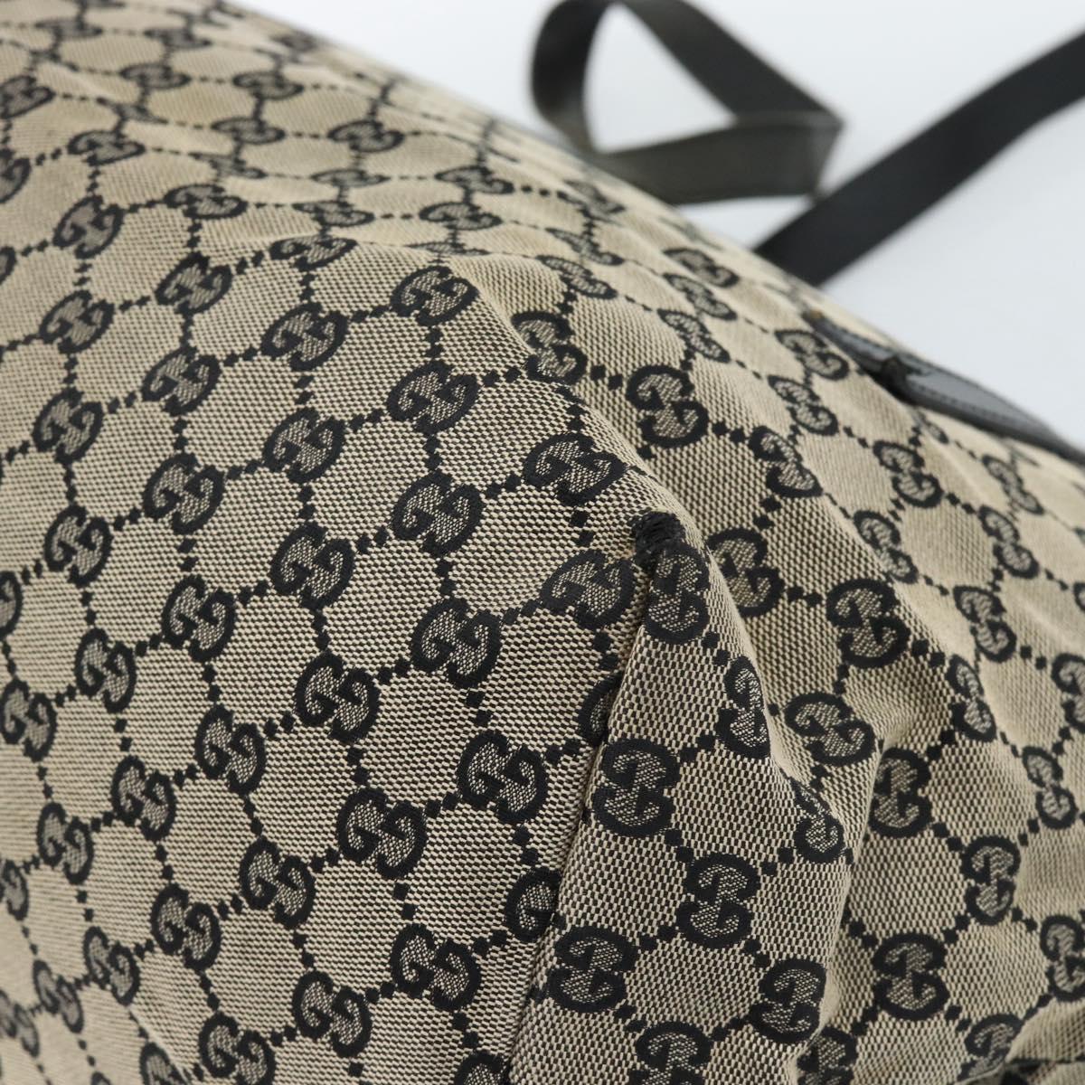 GUCCI GG Canvas Tote Bag Black Beige 019 0493 1669 Auth ka4701