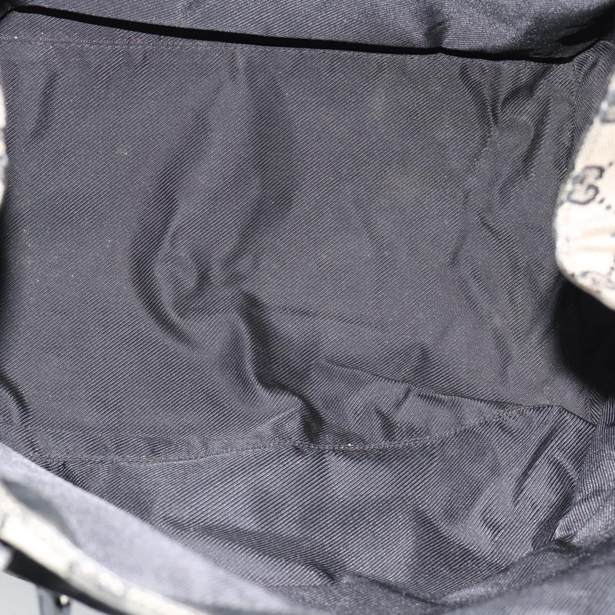GUCCI GG Canvas Tote Bag Black Beige 019 0493 1669 Auth ka4701