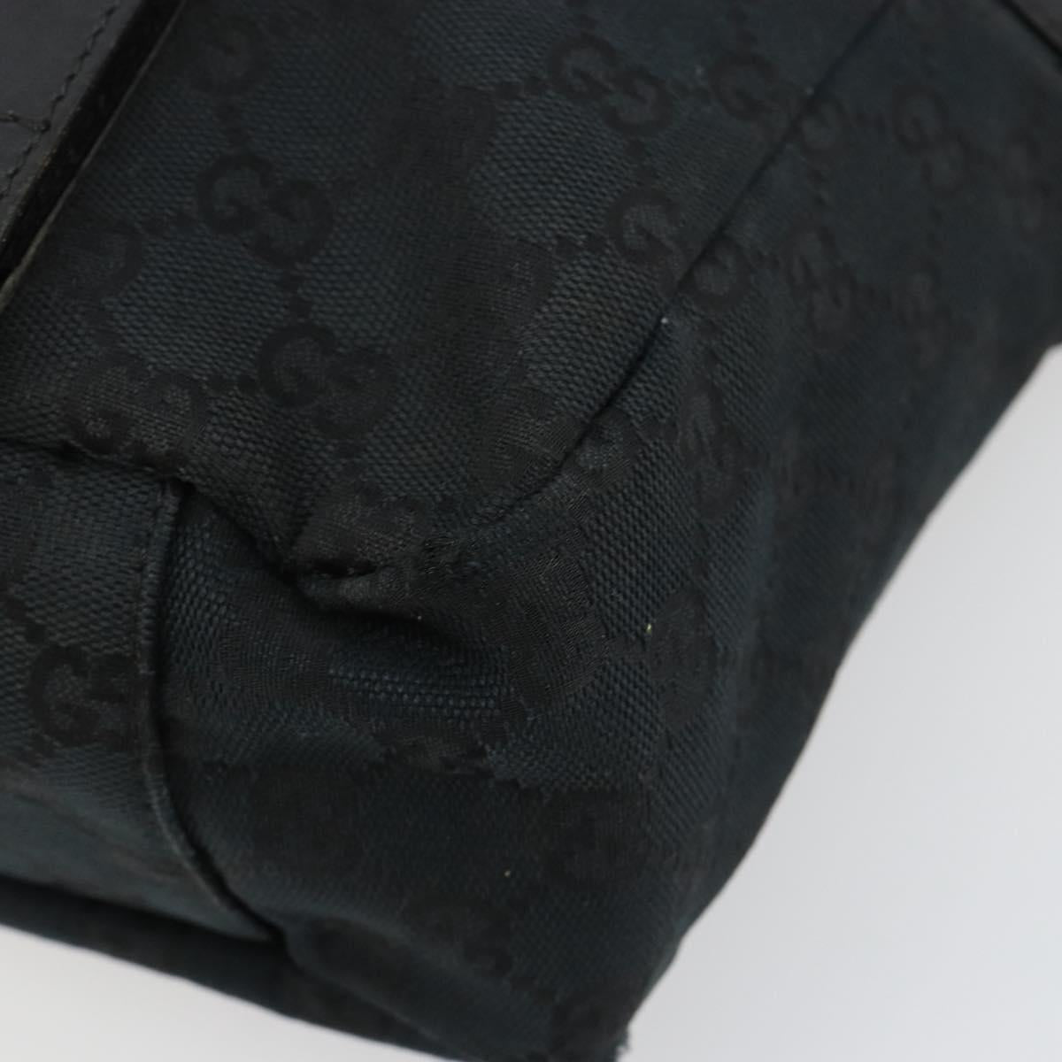 GUCCI GG Canvas Shoulder Bag Black Silver 145859 Auth ka4704