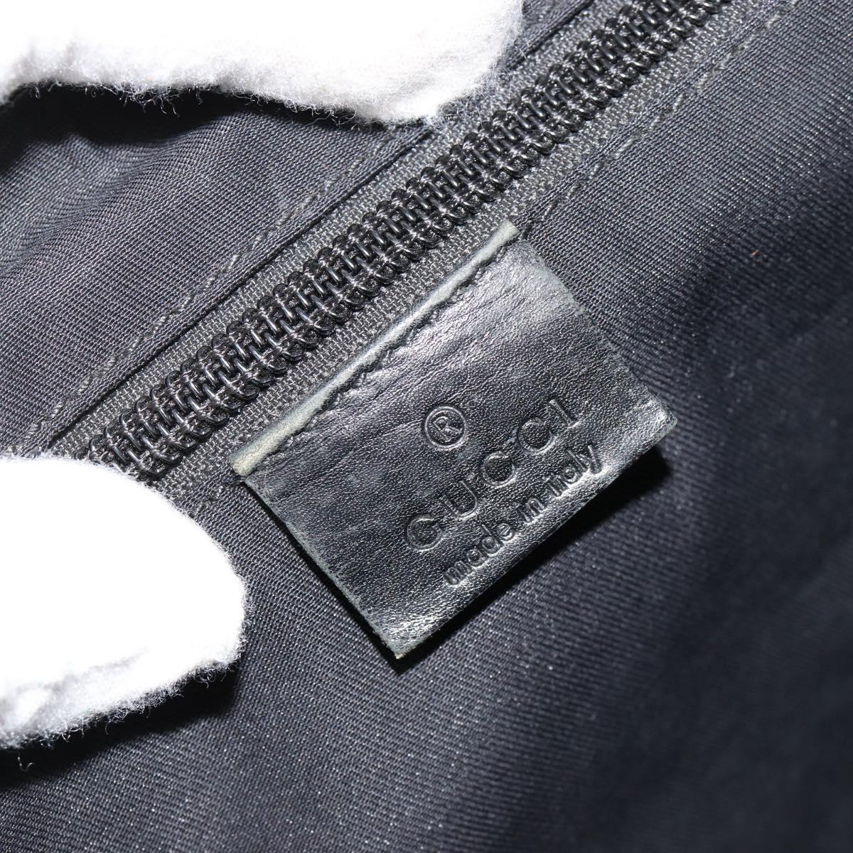 GUCCI GG Canvas Shoulder Bag Black Silver 145859 Auth ka4704
