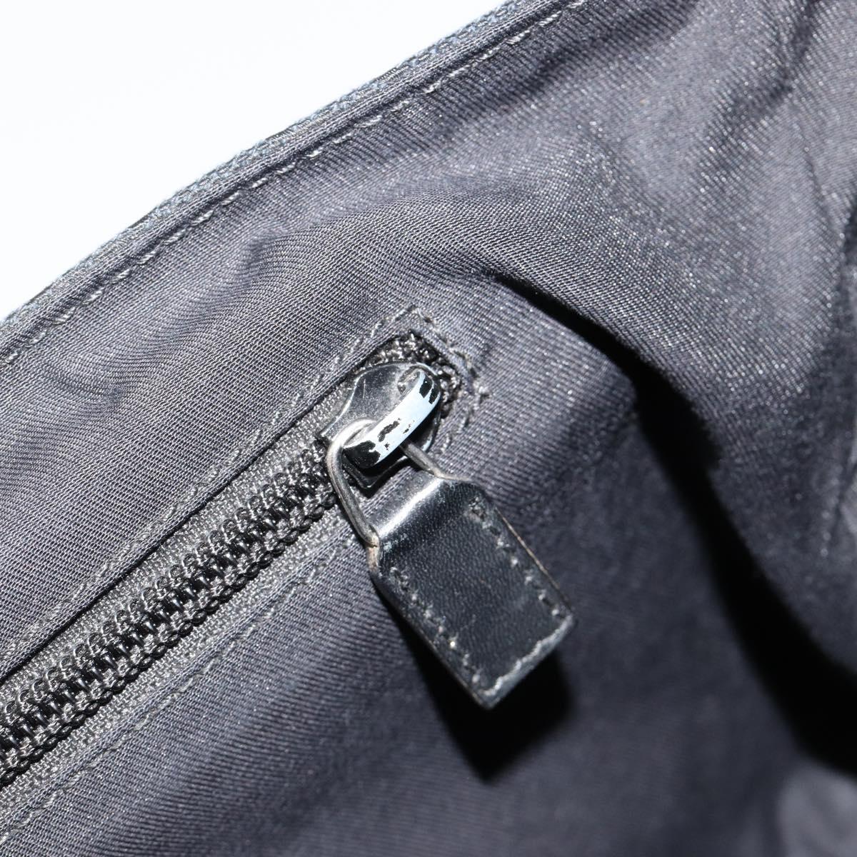 GUCCI GG Canvas Shoulder Bag Black Silver 145859 Auth ka4704