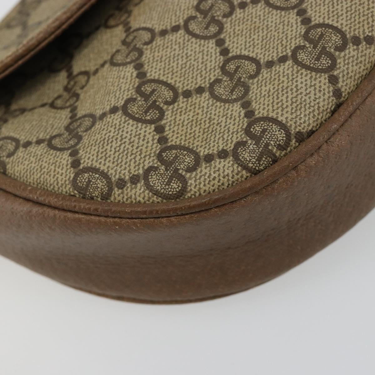 GUCCI GG Supreme Shoulder Bag PVC Beige Gold Auth ka4706