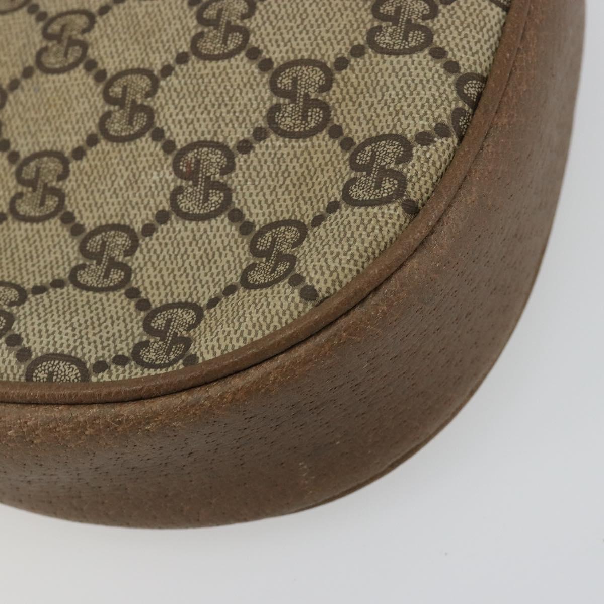 GUCCI GG Supreme Shoulder Bag PVC Beige Gold Auth ka4706