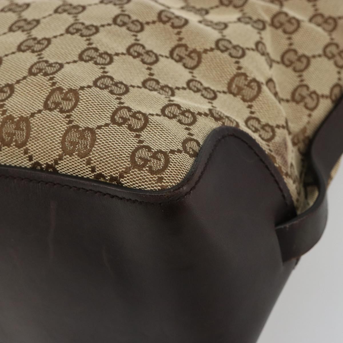 GUCCI GG Canvas Hand Bag Beige Gold 106251 Auth ka4707