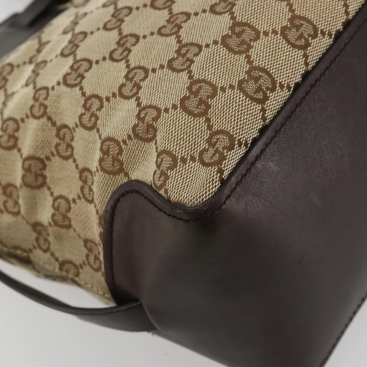 GUCCI GG Canvas Hand Bag Beige Gold 106251 Auth ka4707