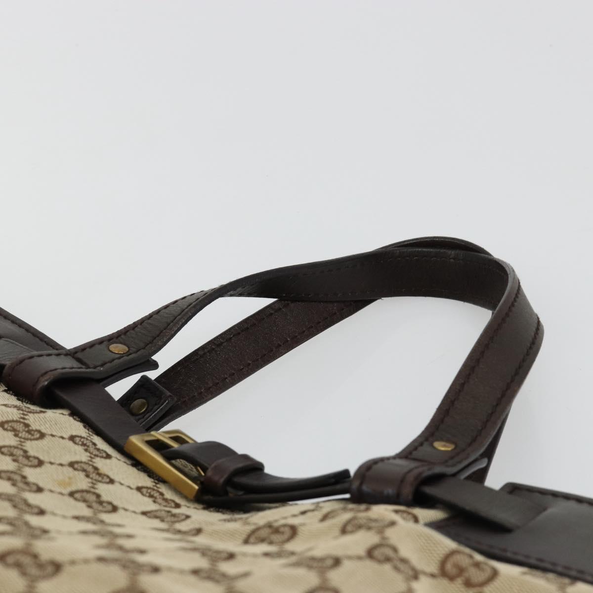 GUCCI GG Canvas Hand Bag Beige Gold 106251 Auth ka4707