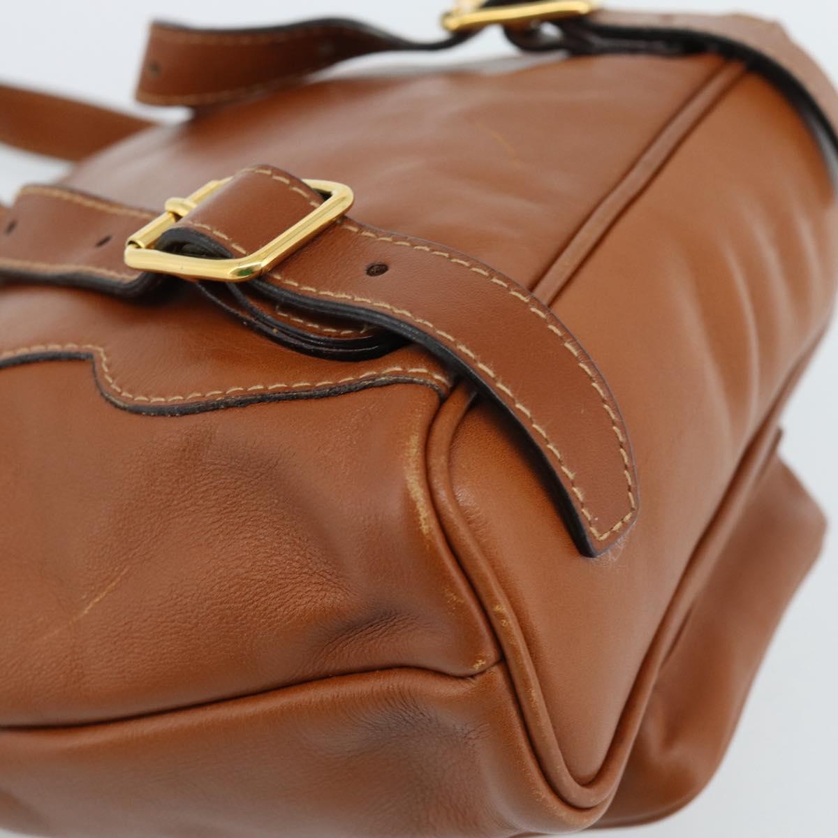 GUCCI Bamboo Backpack Leather Brown Gold 003 1998 0030 Auth ka4712
