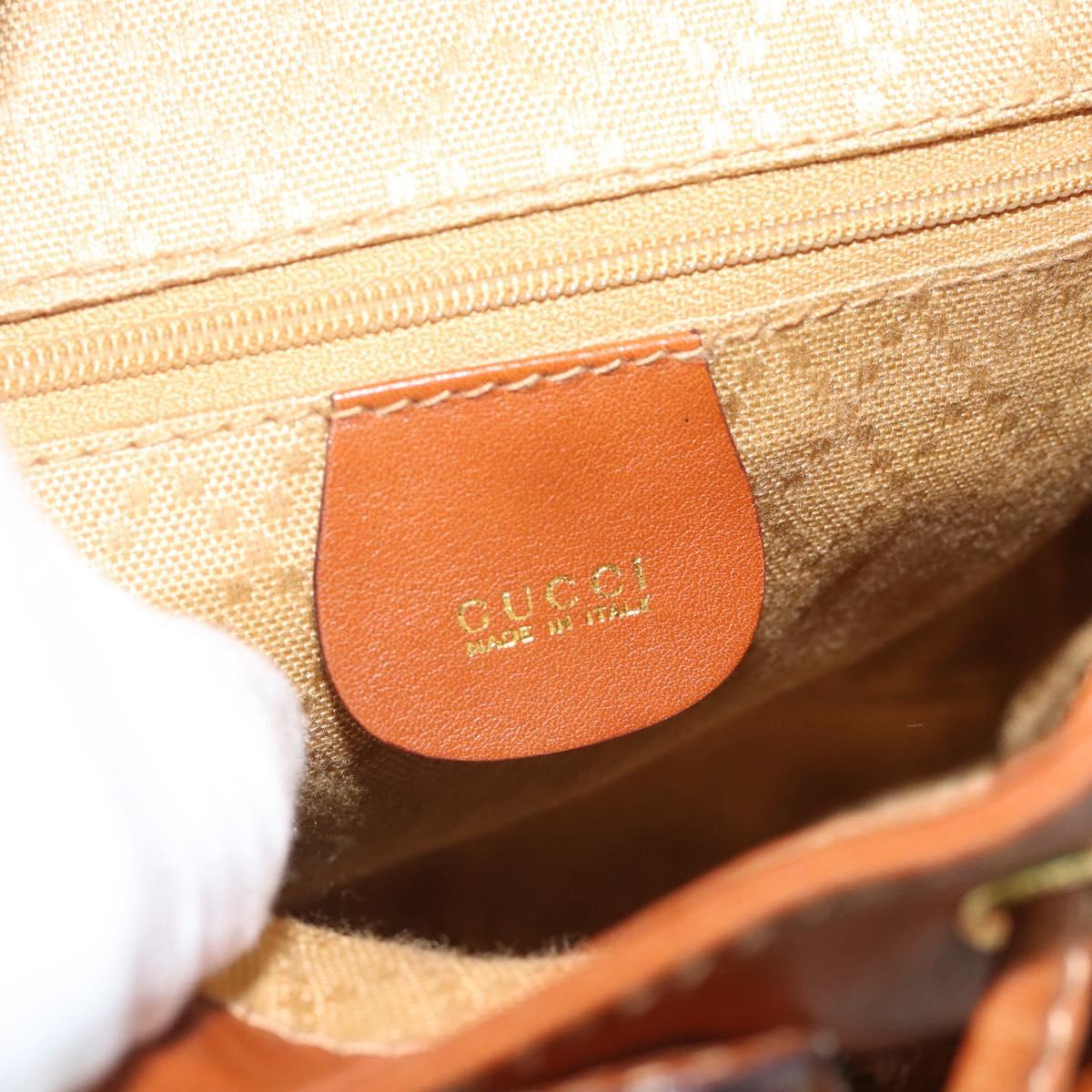 GUCCI Bamboo Backpack Leather Brown Gold 003 1998 0030 Auth ka4712