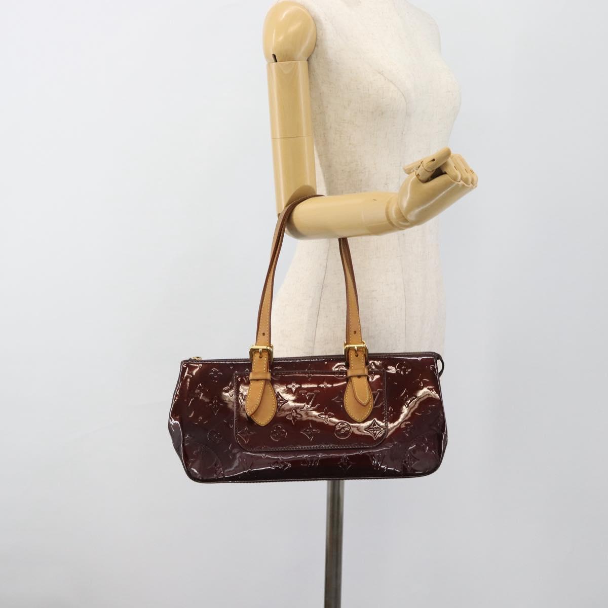 LOUIS VUITTON Monogram Vernis Rosewood Avenue Bag Amarante M93510 Auth ka4714A