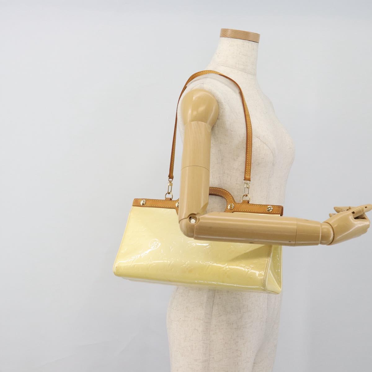LOUIS VUITTON Monogram Vernis Roxbury Drive Bag 2Way Perle M91374 Auth ka4715