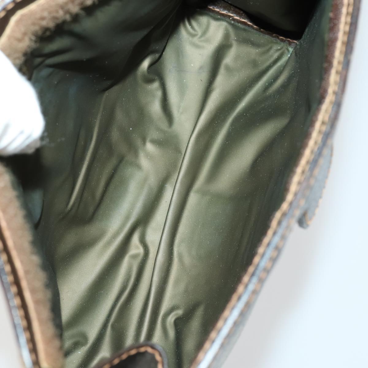 GUCCI GG Supreme Web Sherry Line Clutch Bag PVC 2 Set Navy Beige Auth ka472