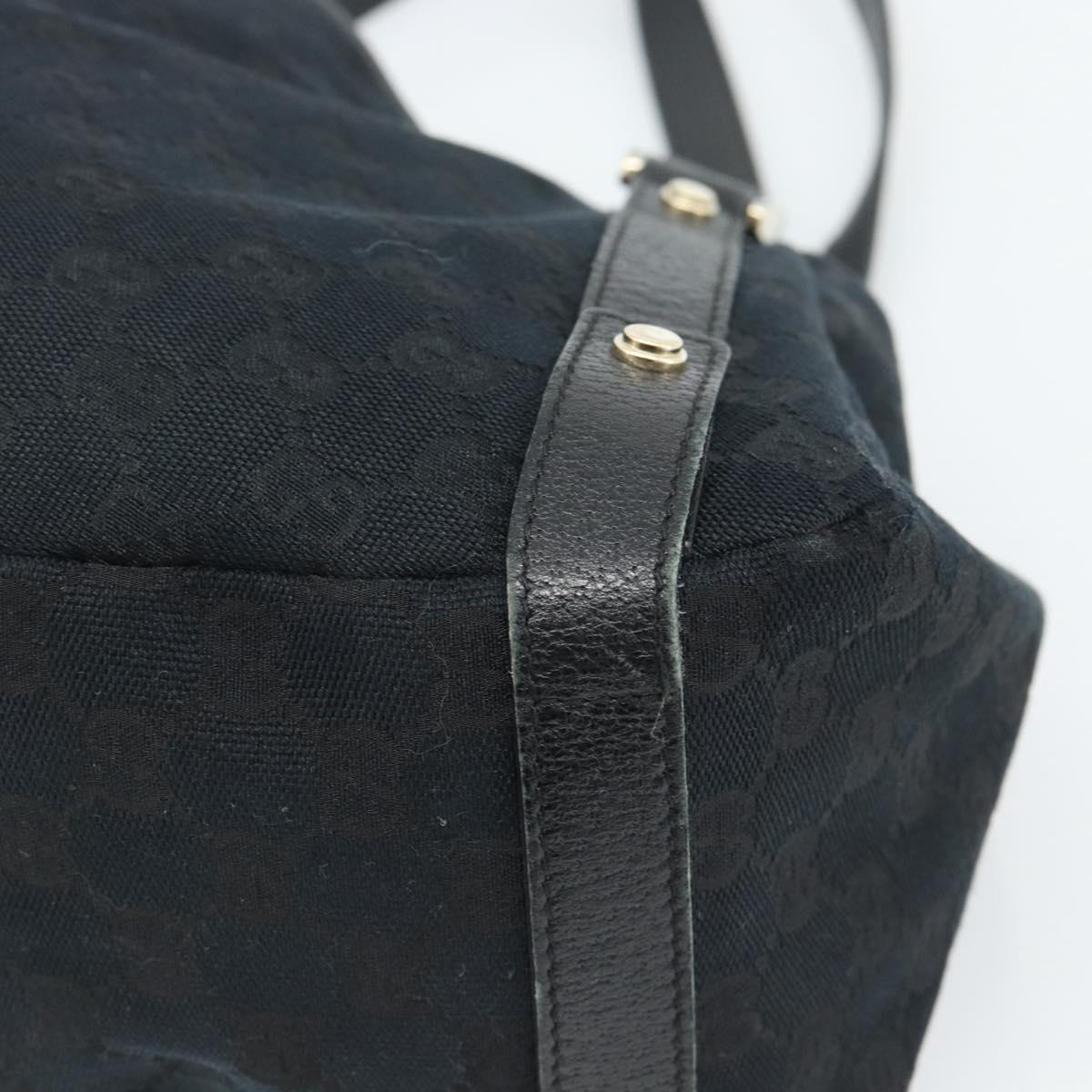 GUCCI GG Canvas Hand Bag Black Gold 130736 Auth ka4724A