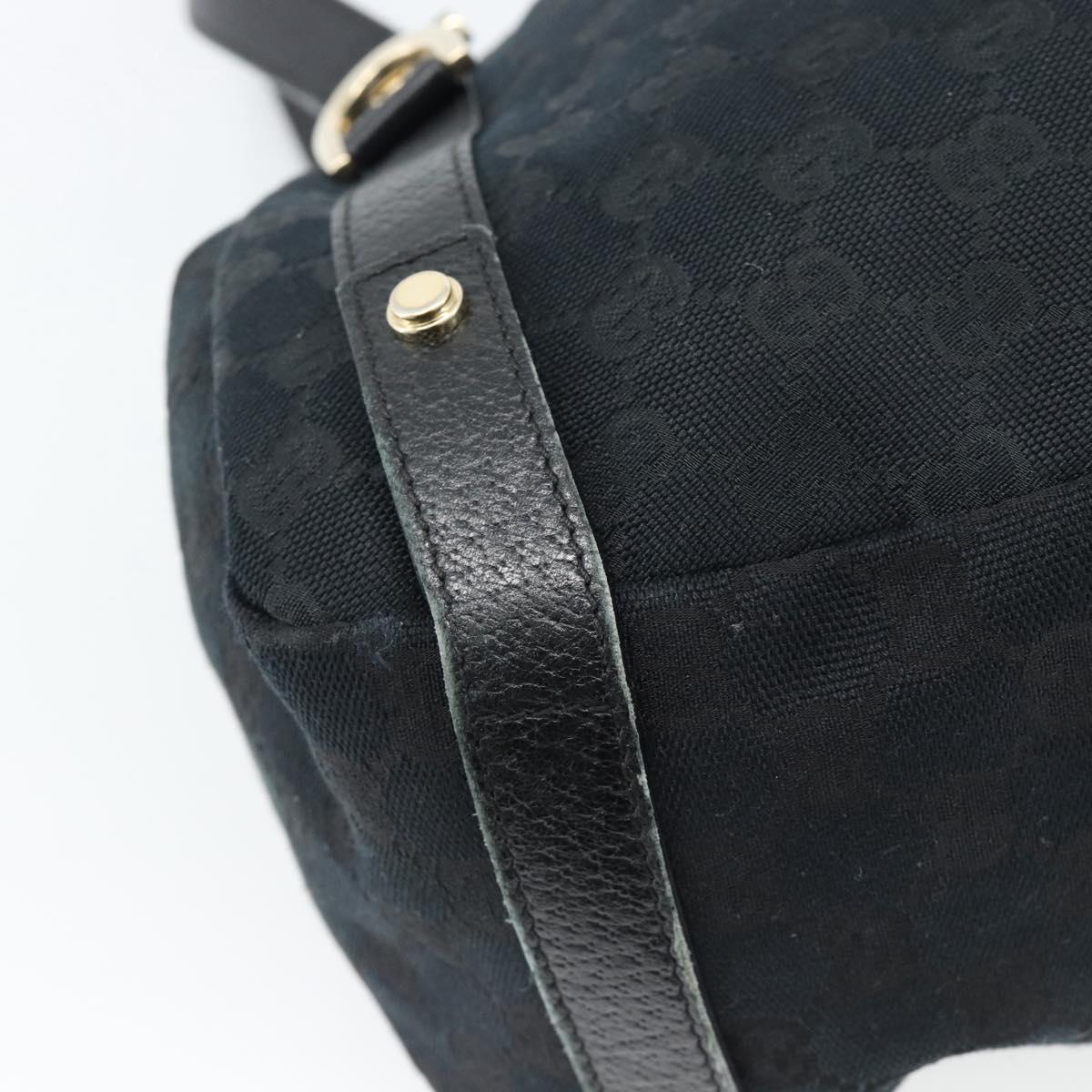 GUCCI GG Canvas Hand Bag Black Gold 130736 Auth ka4724A