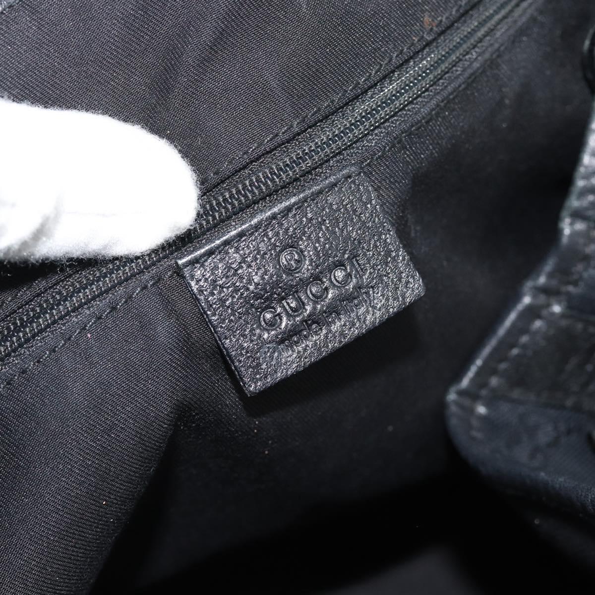 GUCCI GG Canvas Hand Bag Black Gold 130736 Auth ka4724A