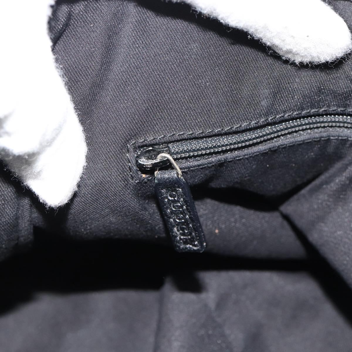 GUCCI GG Canvas Hand Bag Black Gold 130736 Auth ka4724A