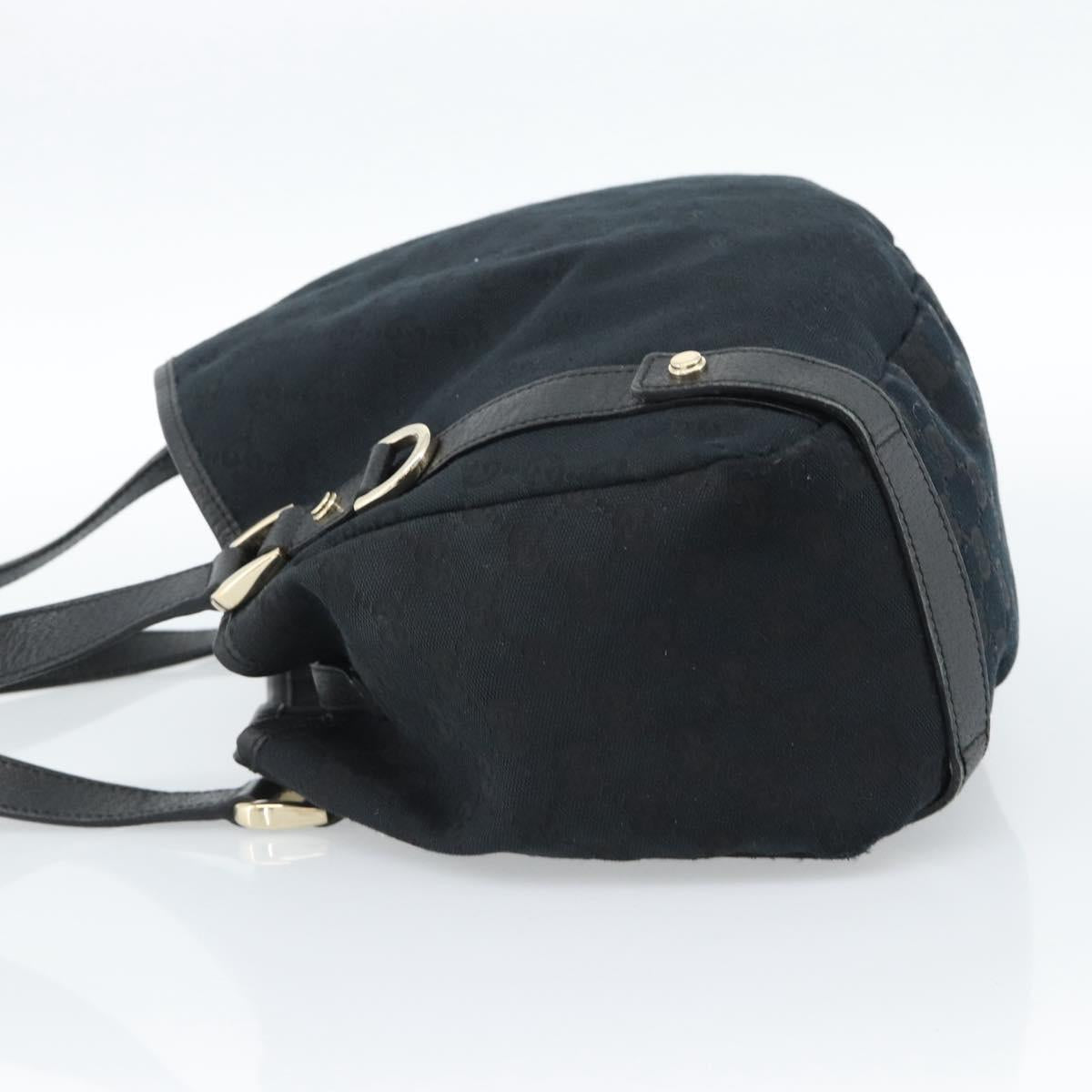GUCCI GG Canvas Hand Bag Black Gold 130736 Auth ka4724A